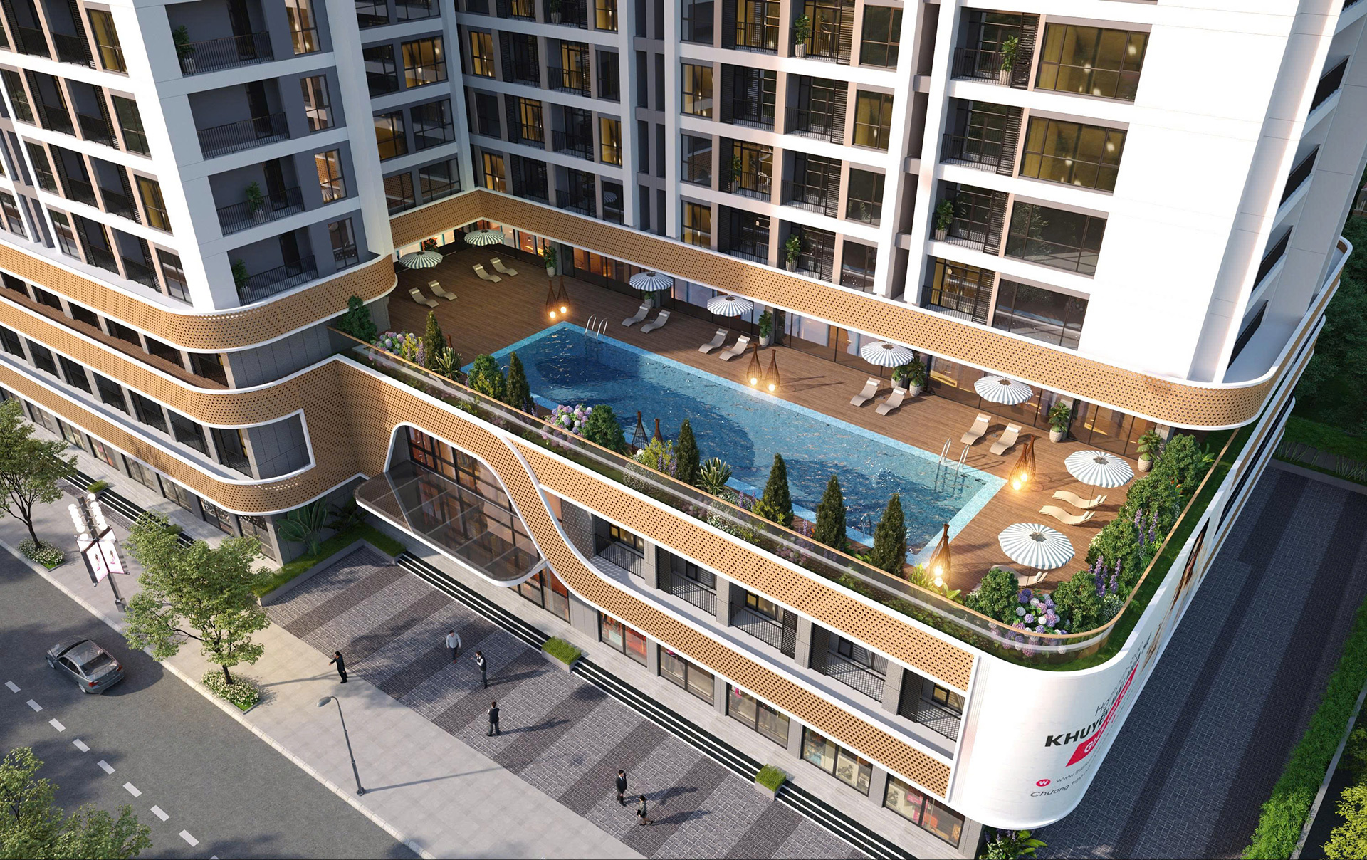 Hồ bơi sky view marina plaza vĩnh long