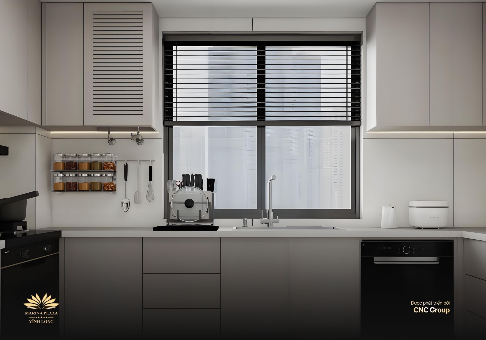 phong bep can ho 2 phong ngu marina vinh long 11