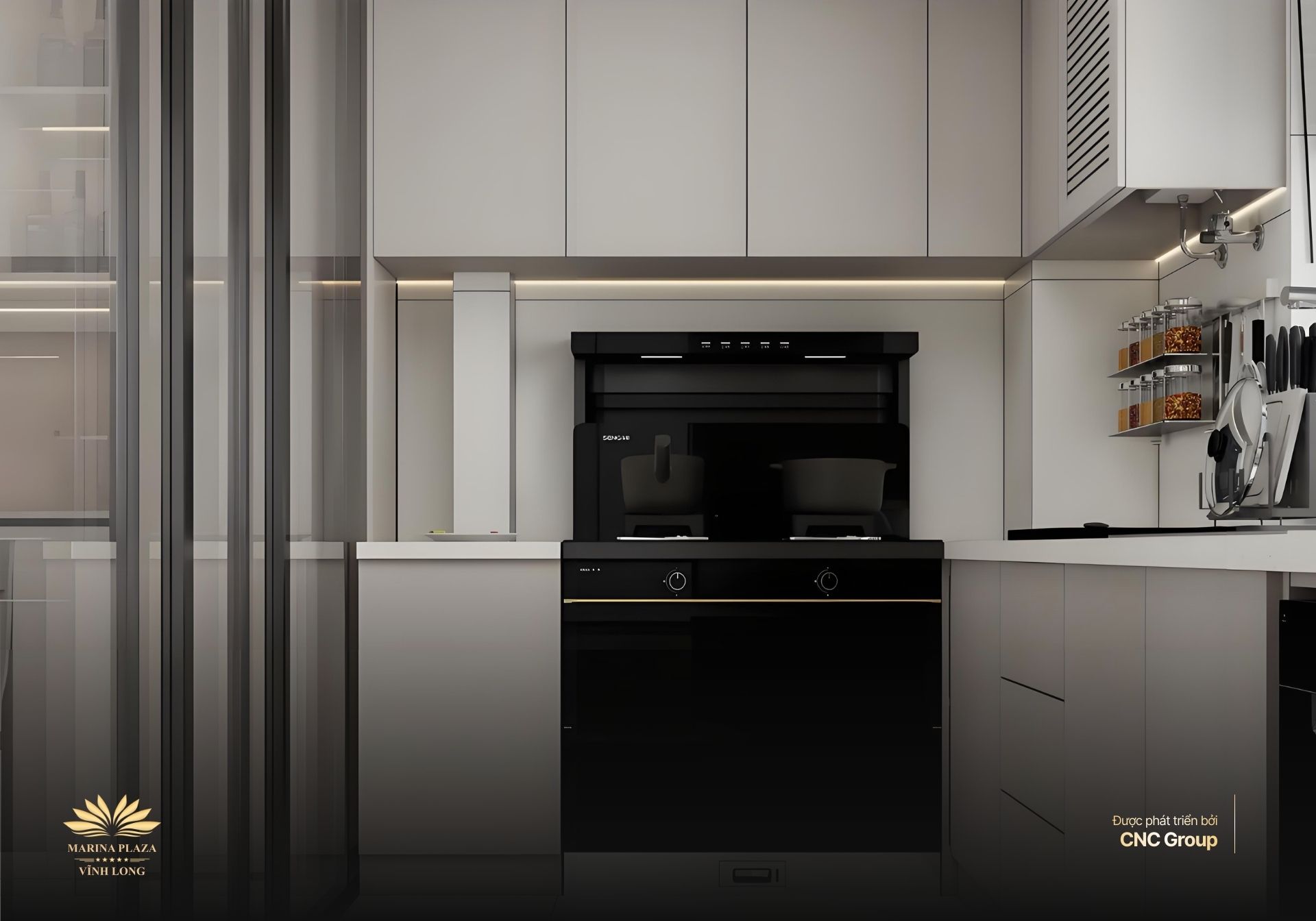 phong bep can ho 2 phong ngu marina vinh long 12