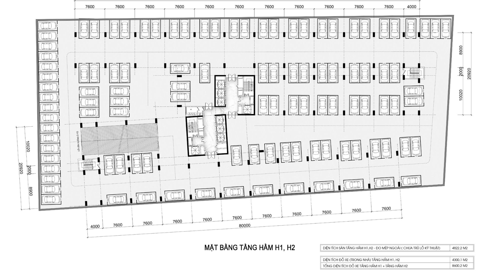 Mặt bằng tầng hầm Marina Vĩnh Long